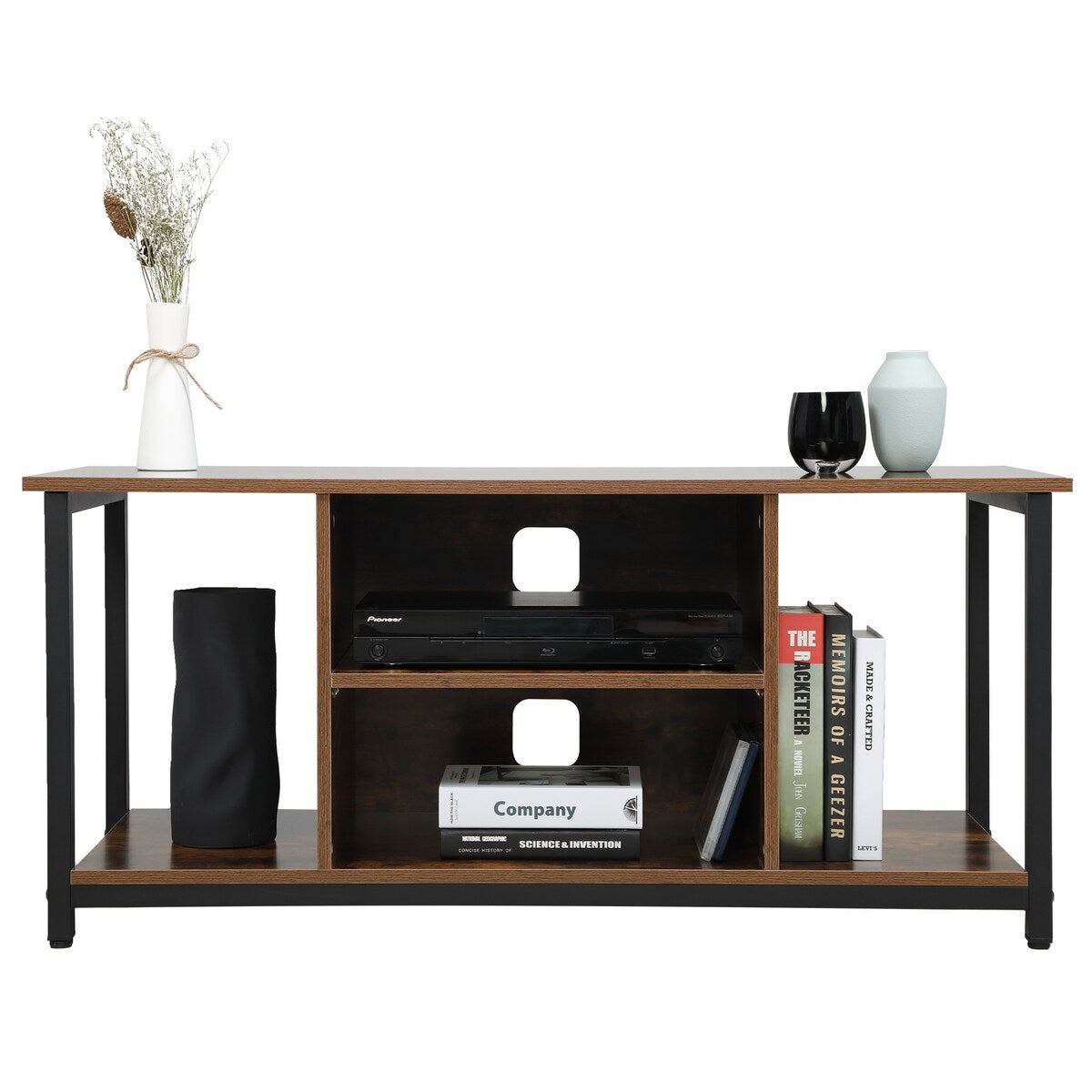 3 Tier Entertainment Center Modern TV Stand Media Console Table - 43.3"
