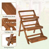 3-Tier Foldable Acacia Wood Plant Stand