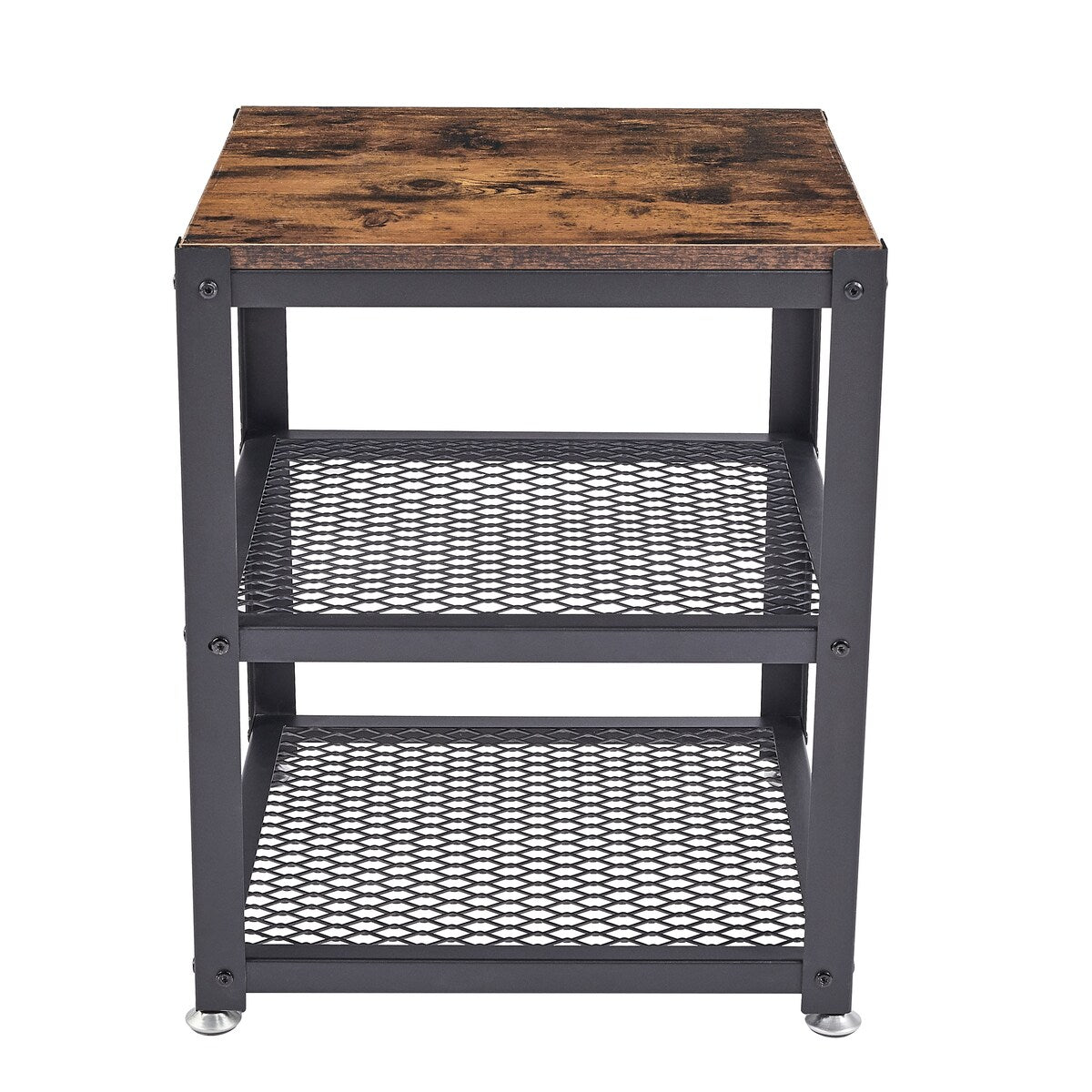 Nestfair 3 Tier Heavy-Duty Steel Frame End Table Side Table with Wheels
