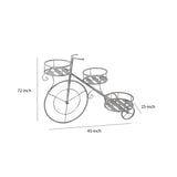 3 Tier Industrial Style Bicycle Design Metal Planter, Washed White