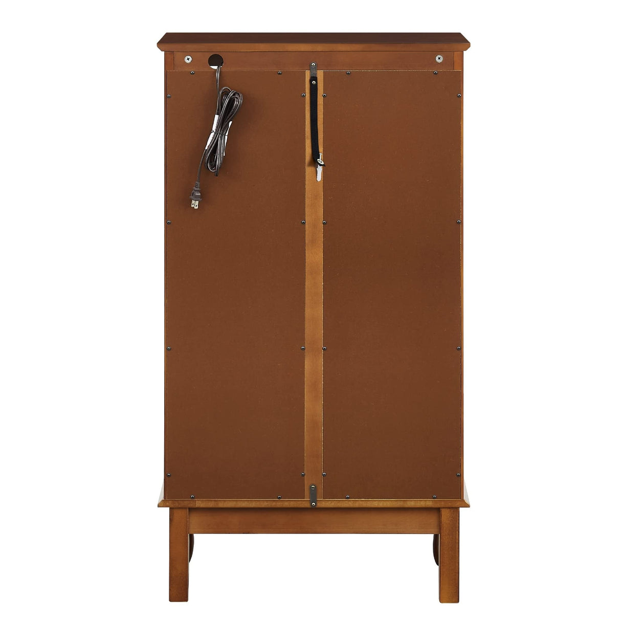 3-Tier Lighted Curio Display Cabinet with Adjustable Shelves and Tempered Glass Doors,Bulb not included