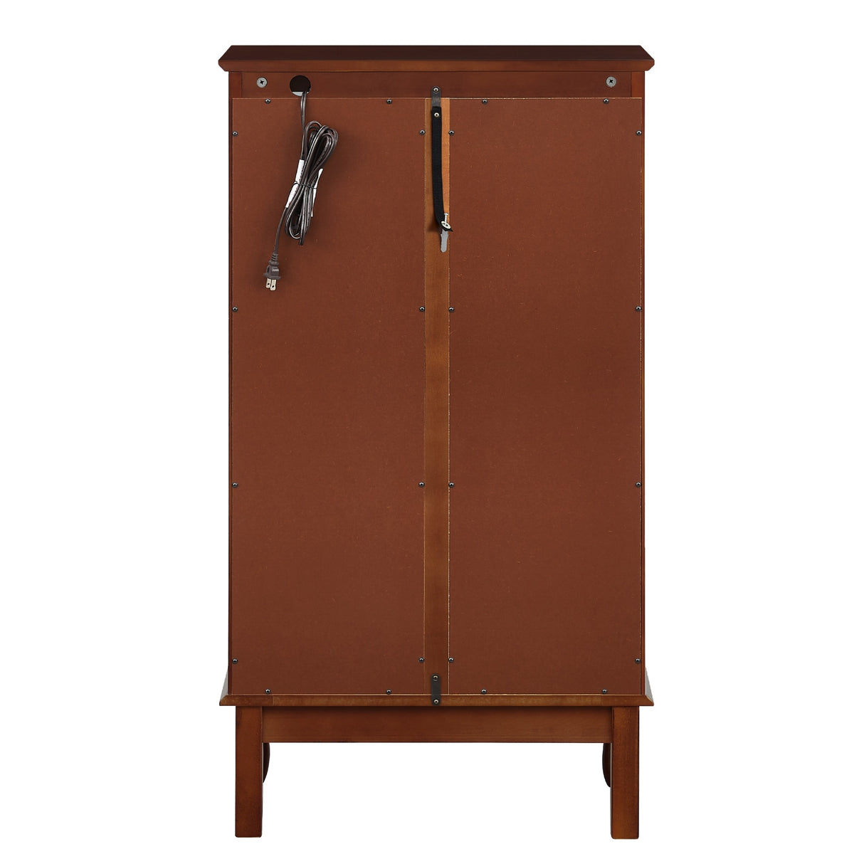 3-Tier Lighted Curio Display Cabinet with Adjustable Shelves and Tempered Glass Doors,Bulb not included