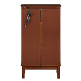 3-Tier Lighted Curio Display Cabinet with Adjustable Shelves and Tempered Glass Doors,Bulb not included
