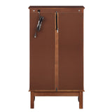 3-Tier Lighted Curio Display Cabinet with Adjustable Shelves and Tempered Glass Doors,Bulb not included