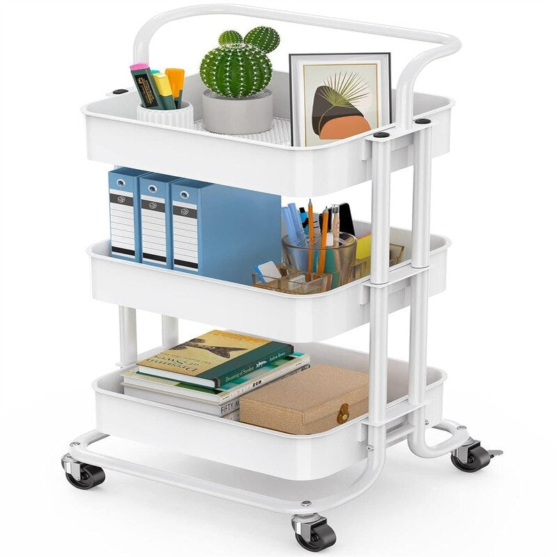 3-Tier Mesh Organization Cart - 13"D x 33.8"W x 16.5"H