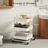 3-Tier Mesh Organization Cart - 13"D x 33.8"W x 16.5"H