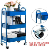 3 Tier Metal Utility Cart - 15.35"D x 11.42"W x 27.5"H
