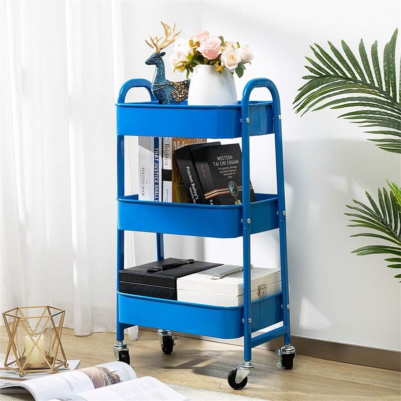3 Tier Metal Utility Cart - 15.35"D x 11.42"W x 27.5"H