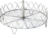 3 Tier Metal Wire Stand with Lattice Design Sides, Antique White