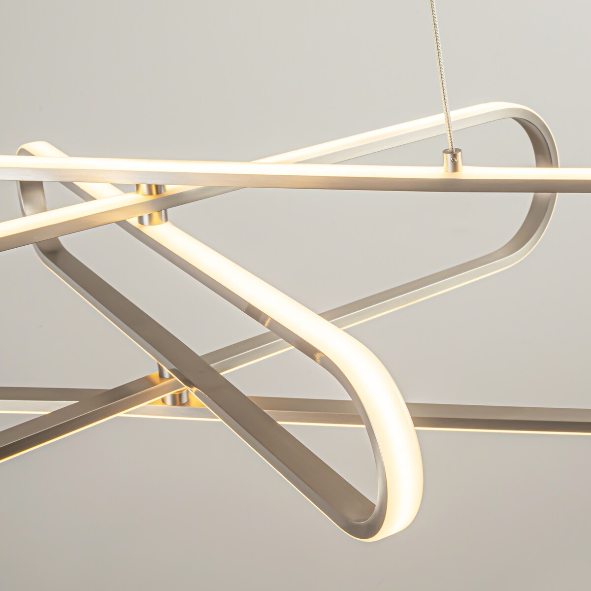 3-Tier Modern Linear Sputnik Geometric LED Pendant Light Circle Ring Adjustable Integrated LED Chandelier