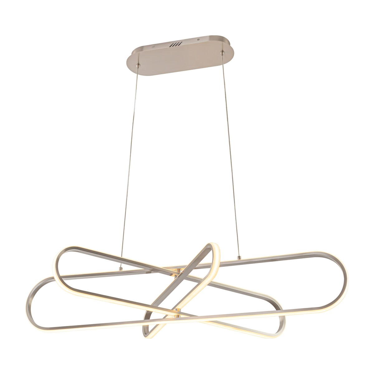 3-Tier Modern Linear Sputnik Geometric LED Pendant Light Circle Ring Adjustable Integrated LED Chandelier