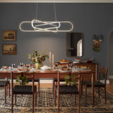 3-Tier Modern Linear Sputnik Geometric LED Pendant Light Circle Ring Adjustable Integrated LED Chandelier