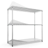 3 Tier NSF Certified Wire Shelving Unit - Iron and Plastic Construction with Heavy-Duty Load Capacity