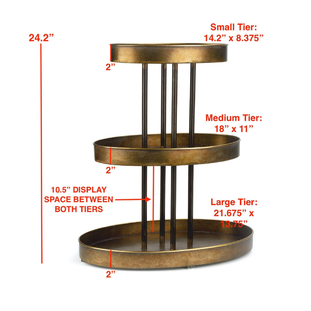 3 Tier Oval Tabletop Display Stand