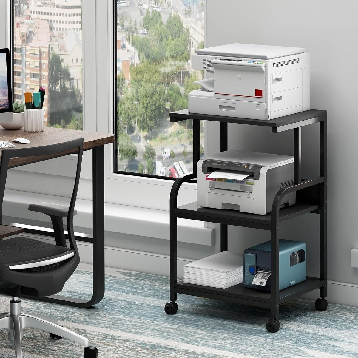 Mobile printer stand with storage discount