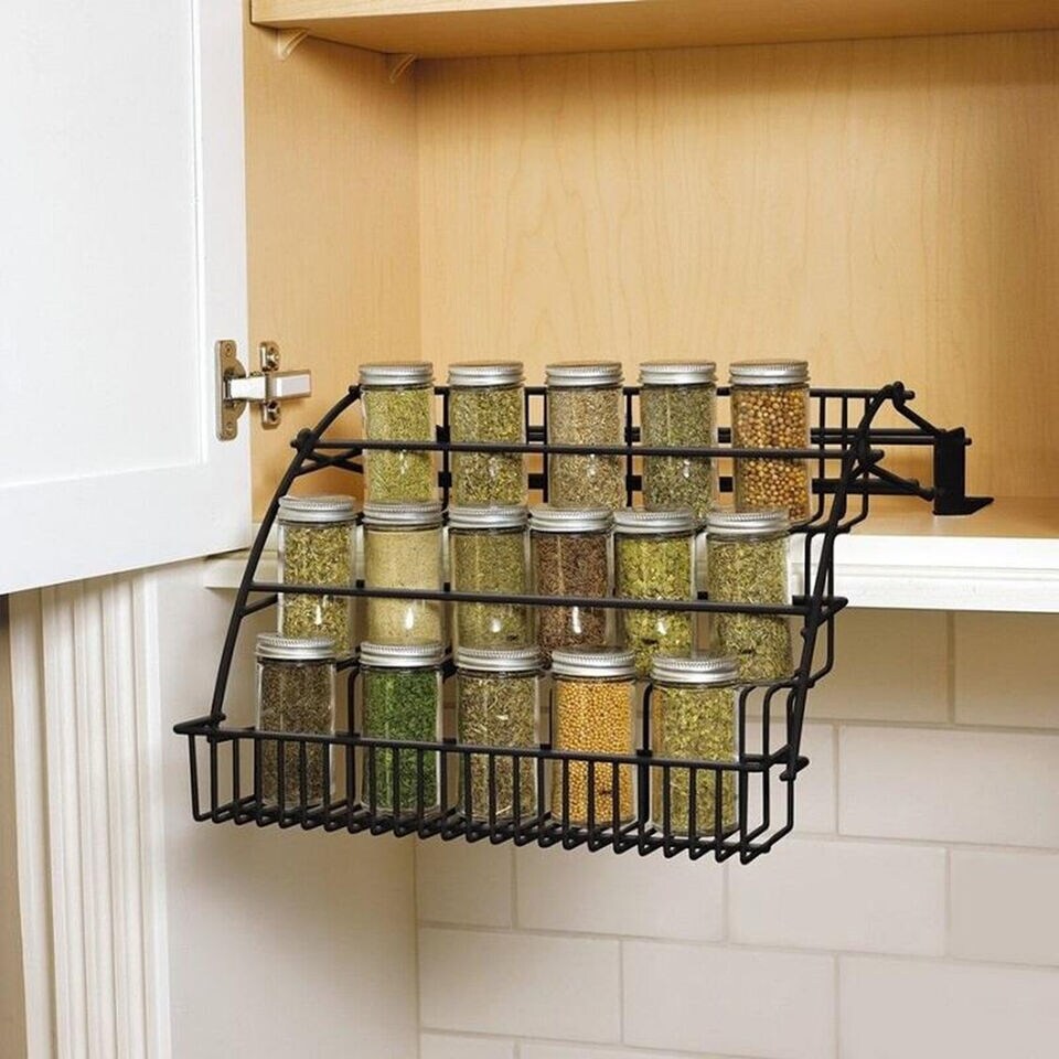 3-Tier Pull-Down Cabinet Spice Rack Organizer