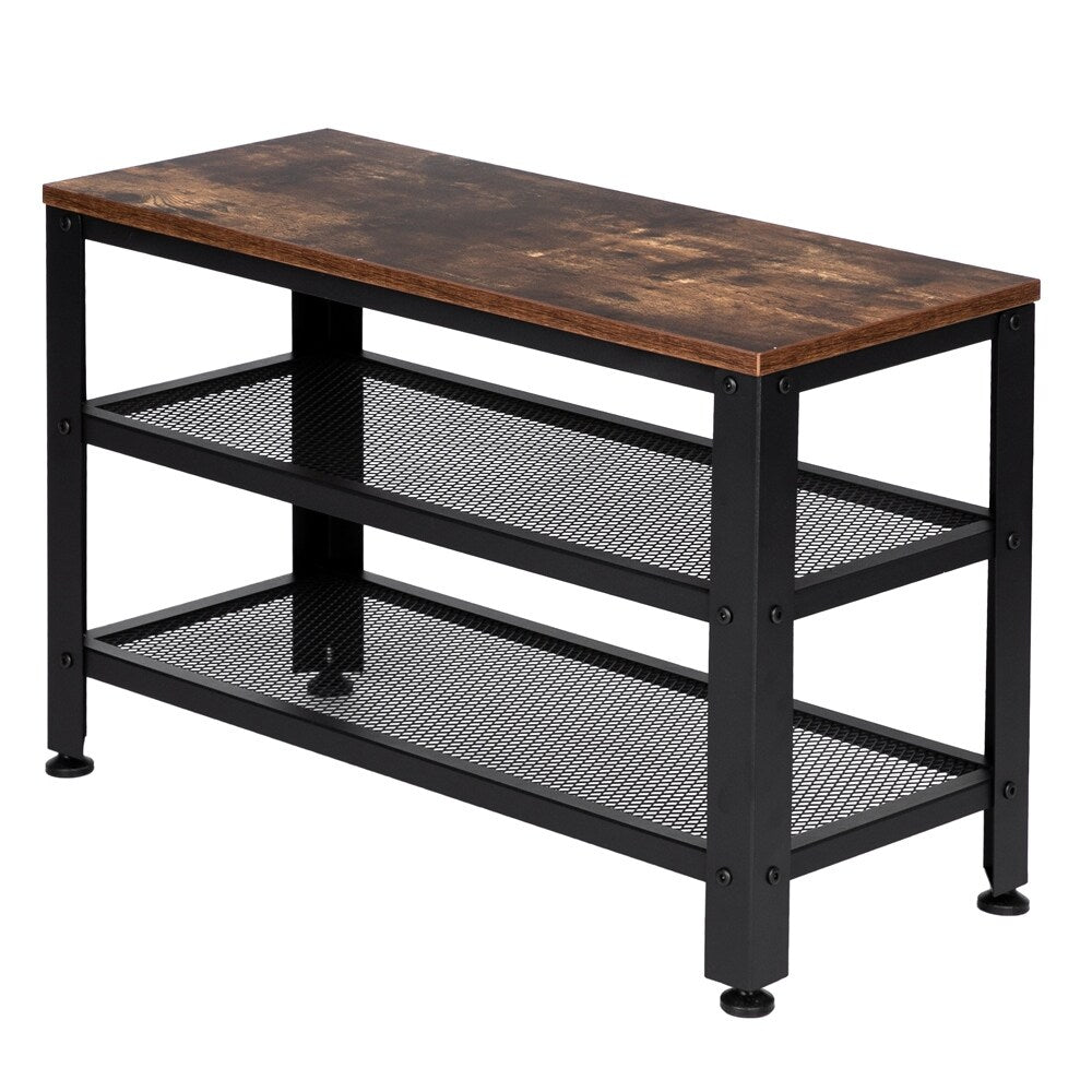 3-Tier Shoe Rack Bench. Holds Up to 400 lb Rack, for Entryway