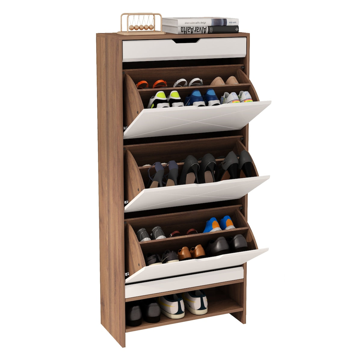3 Tier Shoe Storage Cabinet with Draders