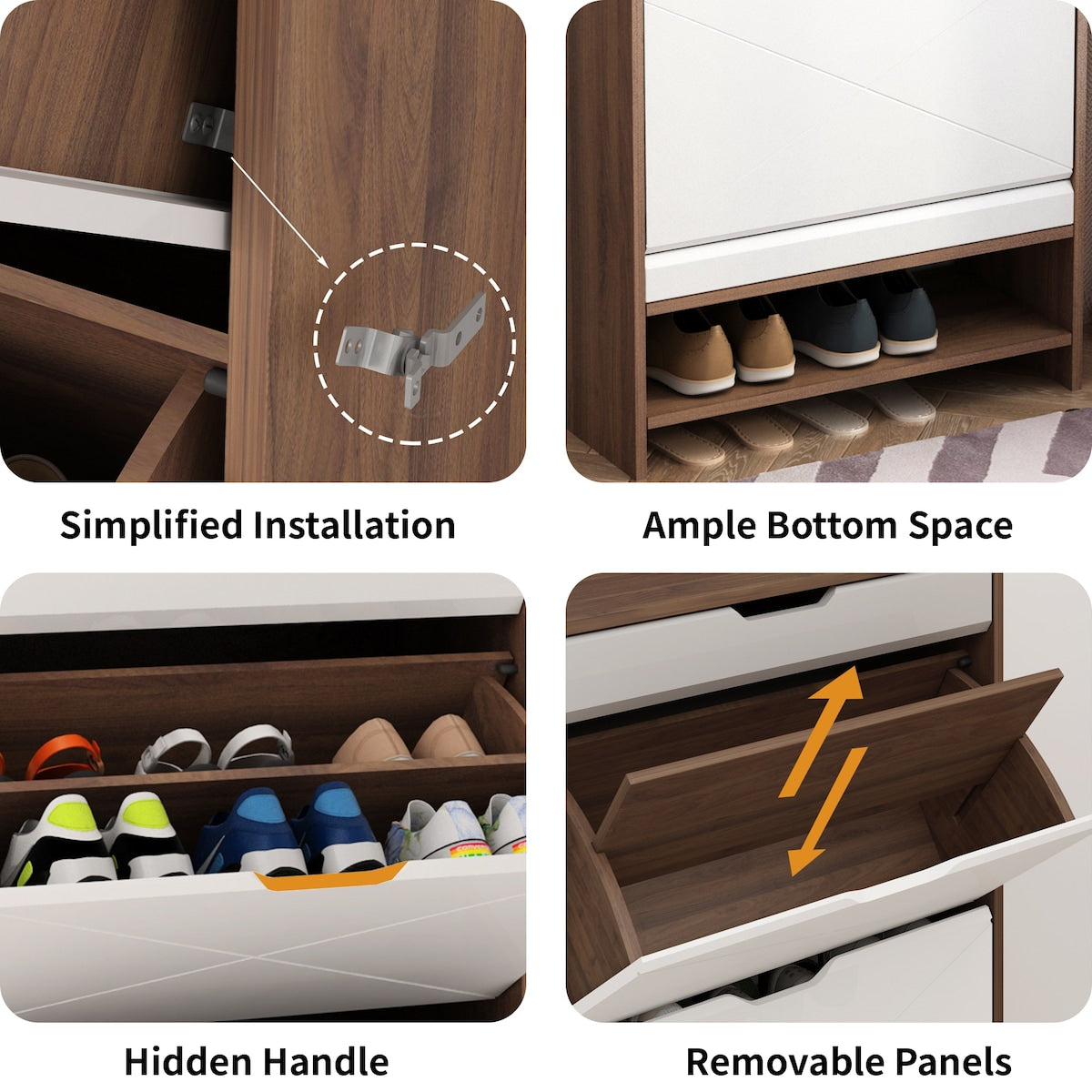 3 Tier Shoe Storage Cabinet with Draders
