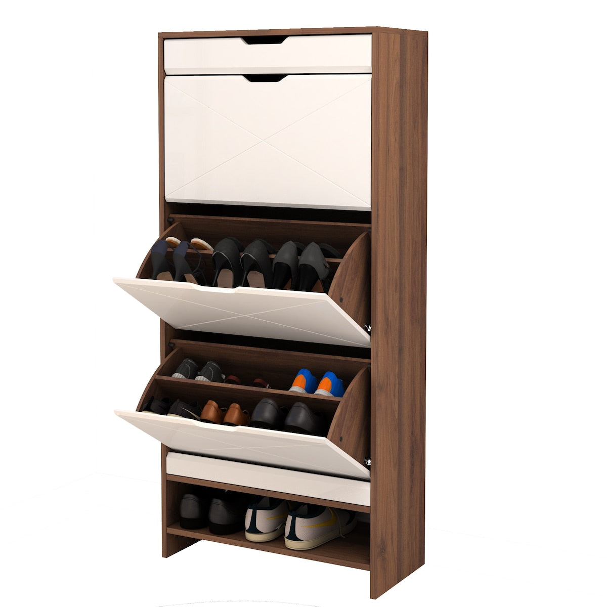 3 Tier Shoe Storage Cabinet with Draders