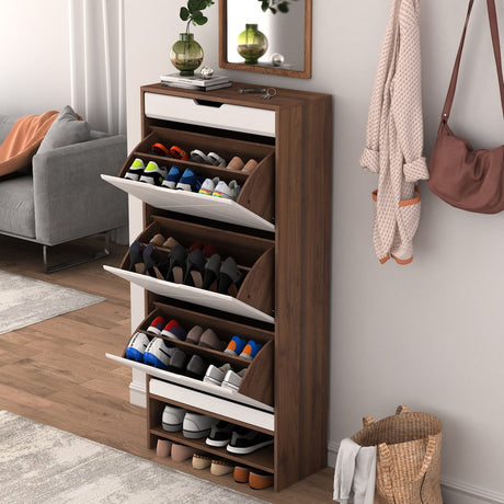3 Tier Shoe Storage Cabinet with Draders