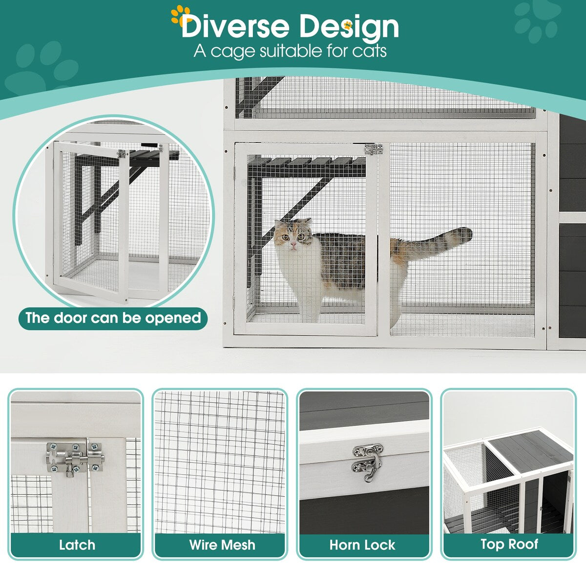 3-Tier Wooden Outdoor & Indoor Cat House