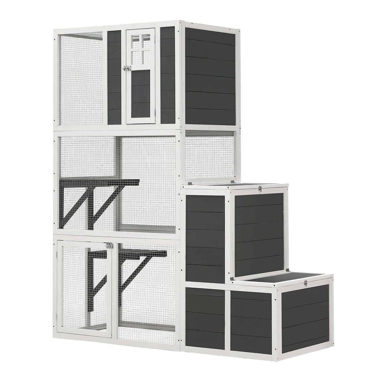 3-Tier Wooden Outdoor & Indoor Cat House