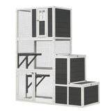 3-Tier Wooden Outdoor & Indoor Cat House