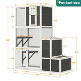3-Tier Wooden Outdoor & Indoor Cat House