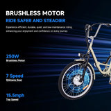 3 Wheel Folding 7 Speed Electric Bicycle for Adults with Basket