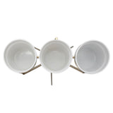 3-cup Metal Planter On Gold Stand, White 26.0"H - 16.0" x 13.0" x 26.0"