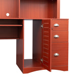 3 drawers and multiple storage shelves, home office computer desk