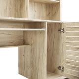 3 drawers and multiple storage shelves, home office computer desk