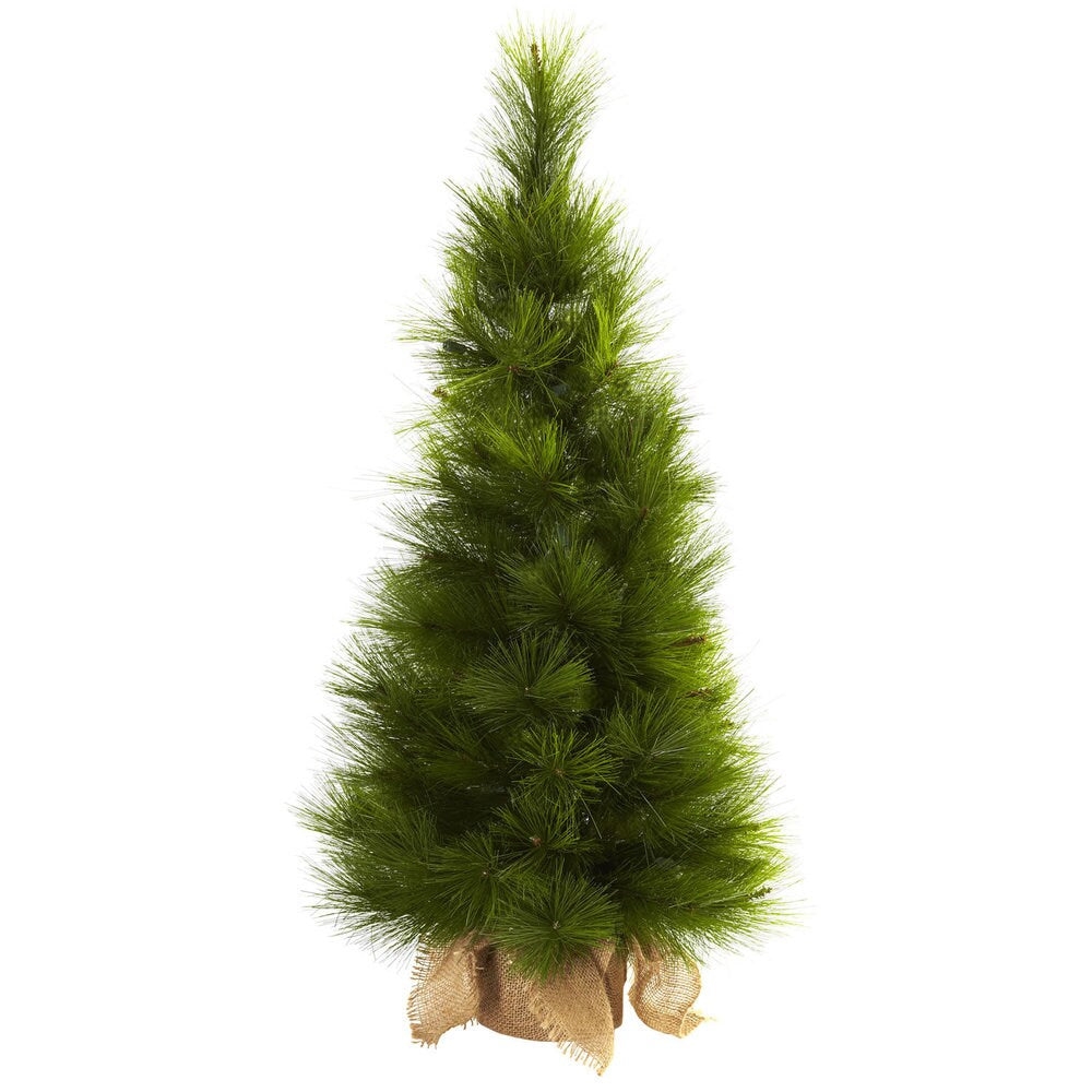 3-foot Christmas Tree with Burlap Bag and Clear Lights