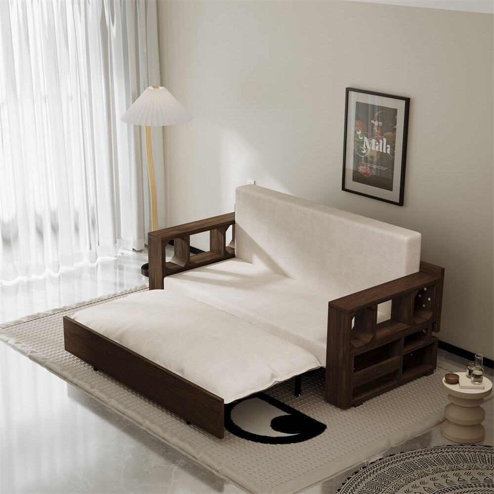 3-in-1 Convertible Sleeper Sofa Bed,Modern Velvet Loveseat Couch