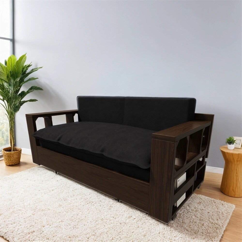 3-in-1 Convertible Sleeper Sofa Bed,Modern Velvet Loveseat Couch
