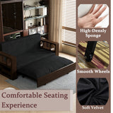 3-in-1 Convertible Sleeper Sofa Bed,Modern Velvet Loveseat Couch