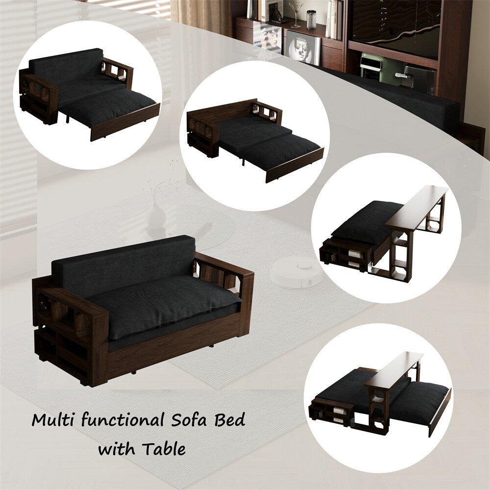 3-in-1 Convertible Sleeper Sofa Bed,Modern Velvet Loveseat Couch