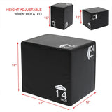 3-in-1 Kids Foam Plyo Box Jump Training, 12''/14''/16'' Height Adjustment - N/A