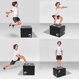 3-in-1 Kids Foam Plyo Box Jump Training, 12''/14''/16'' Height Adjustment - N/A