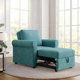 3-in-1 Modern Accent Chair with Adjust Backrest Convertible Sofa Bed - 34"x33"x33"H
