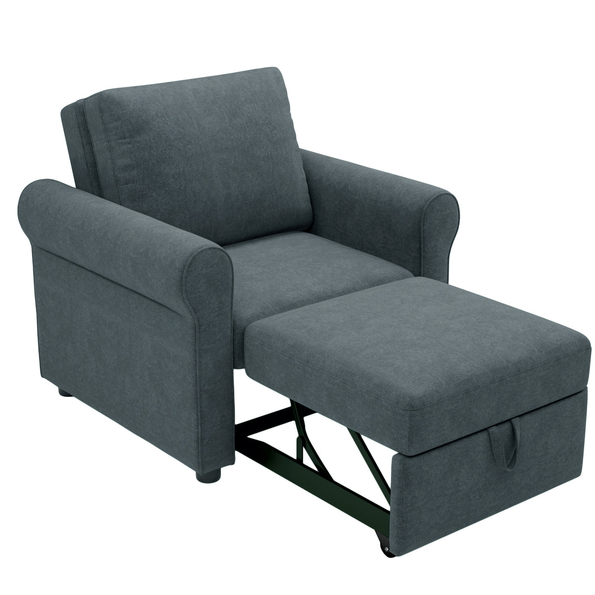 3-in-1 Modern Accent Chair with Adjust Backrest Convertible Sofa Bed - 34"x33"x33"H