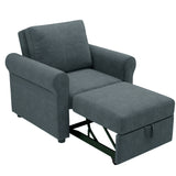 3-in-1 Modern Accent Chair with Adjust Backrest Convertible Sofa Bed - 34"x33"x33"H