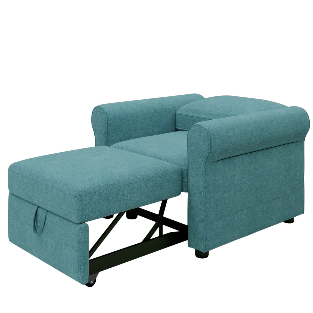 3-in-1 Modern Accent Chair with Adjust Backrest Convertible Sofa Bed - 34"x33"x33"H