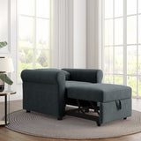 3-in-1 Modern Accent Chair with Adjust Backrest Convertible Sofa Bed - 34"x33"x33"H
