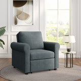 3-in-1 Modern Accent Chair with Adjust Backrest Convertible Sofa Bed - 34"x33"x33"H