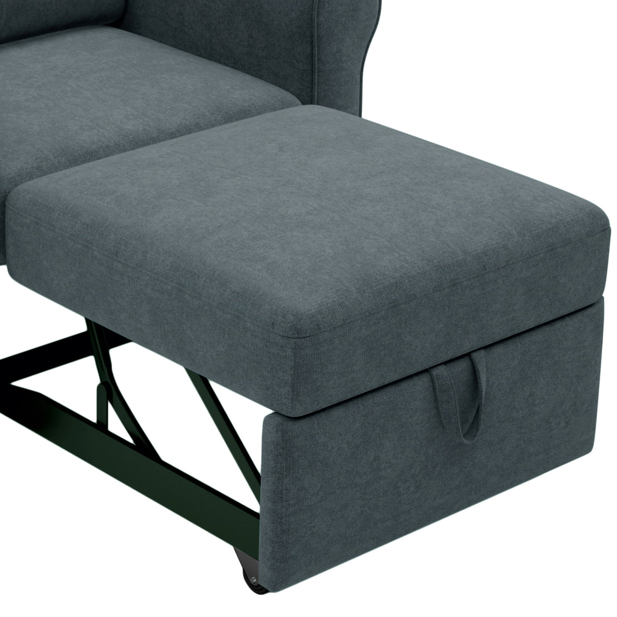 3-in-1 Modern Accent Chair with Adjust Backrest Convertible Sofa Bed - 34"x33"x33"H