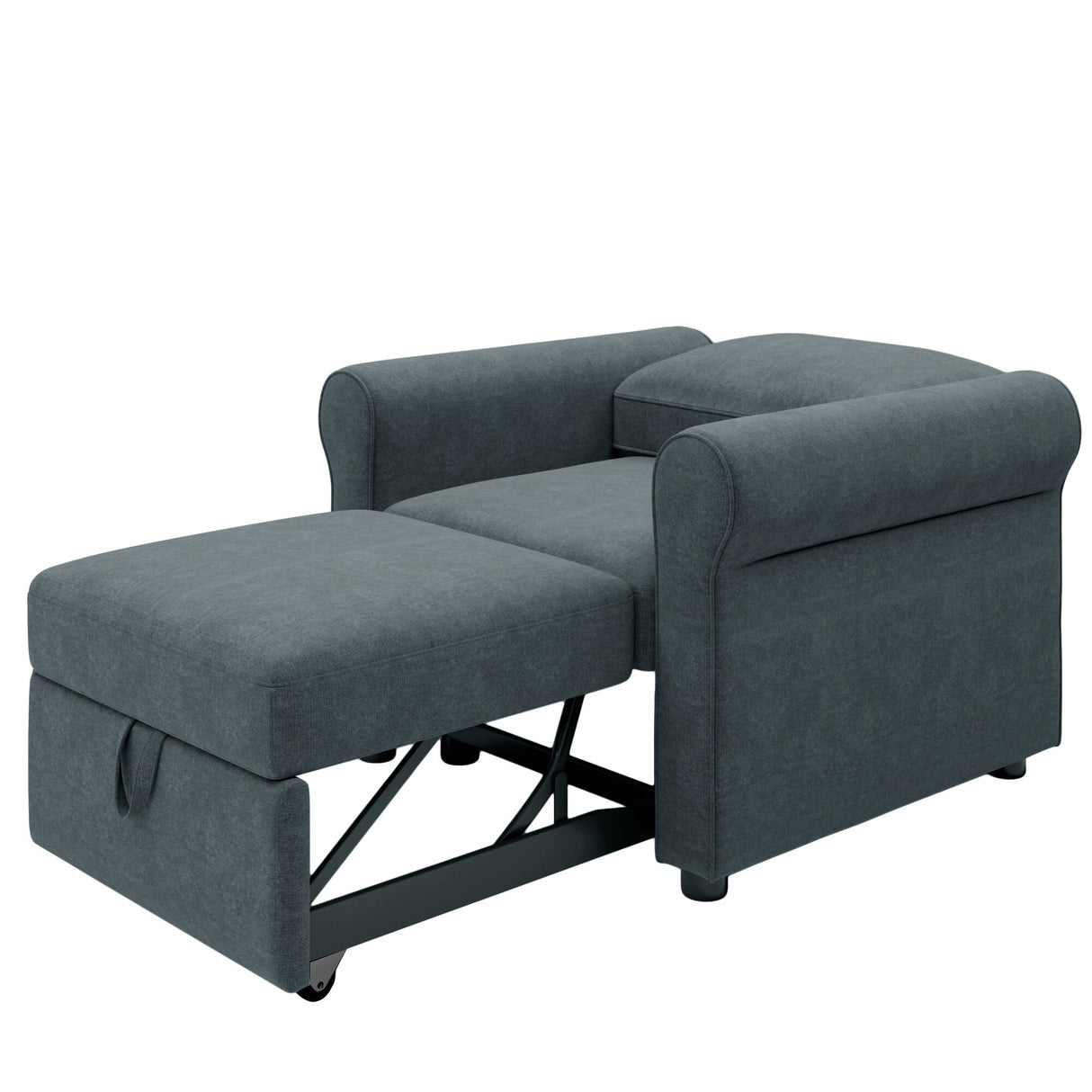 3-in-1 Modern Accent Chair with Adjust Backrest Convertible Sofa Bed - 34"x33"x33"H