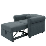 3-in-1 Modern Accent Chair with Adjust Backrest Convertible Sofa Bed - 34"x33"x33"H
