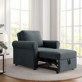 3-in-1 Modern Accent Chair with Adjust Backrest Convertible Sofa Bed - 34"x33"x33"H